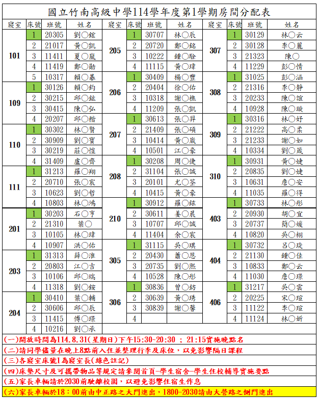 114-1宿舍床位